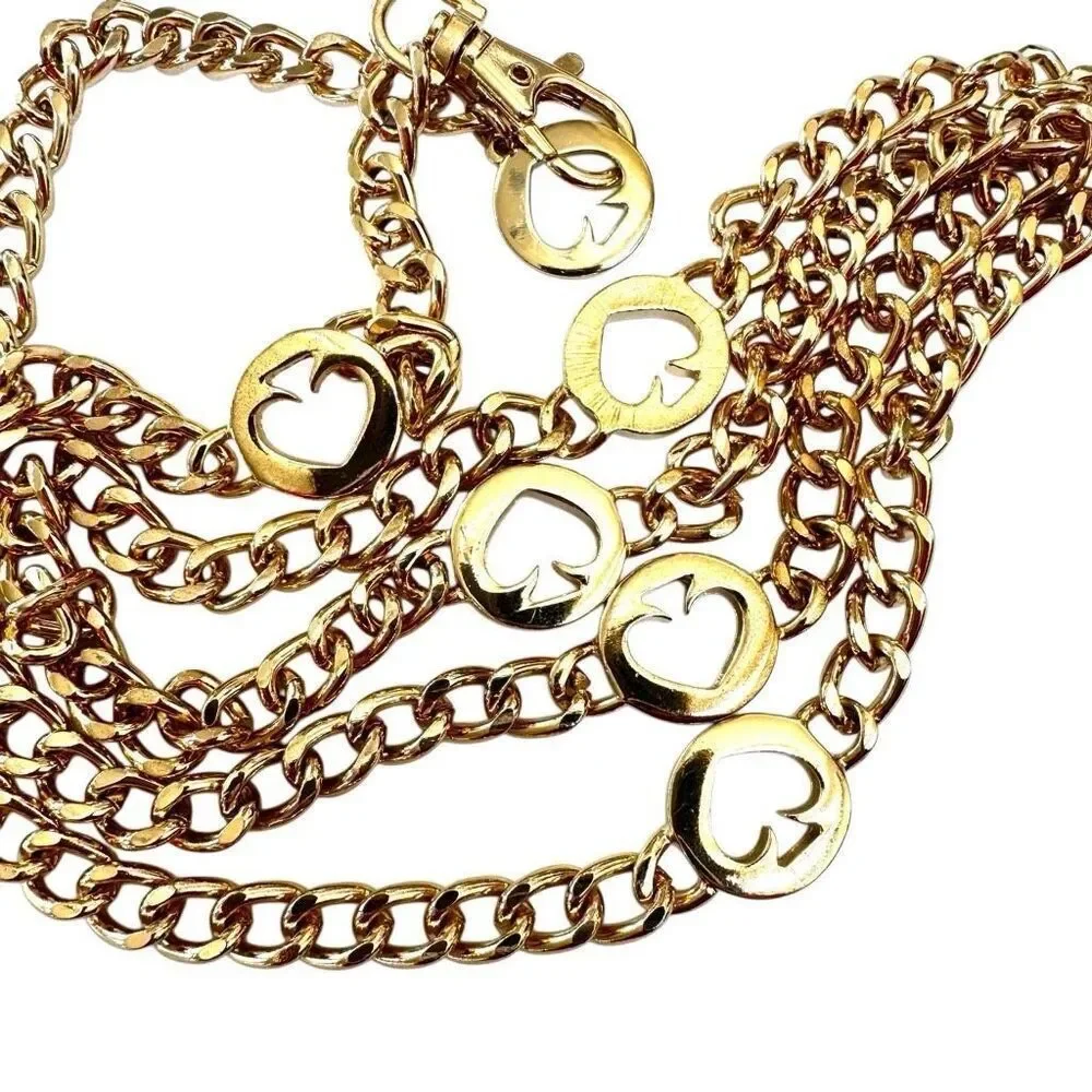Gold tone spade hip belt